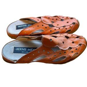 Berne Mev Women's Orange Mules Cutouts Sz 37